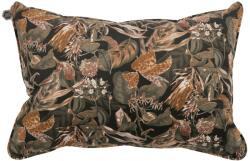 WOOOD Fekete-barna bársonypárna Tergi virágmintával 40 x 60 cm (800923-Q)