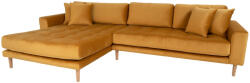 Nordic Living Sárga bársony sarokkanapé Limo 290 cm, bal (1301194)