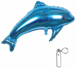 Mezőfi Team Kft Fólia lufi, nagyforma, delfin, kék, 80*55 cm, csomagolt