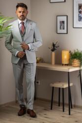 Elite Fashion Világosszürke háromrészes slim Öltöny - elitedivat - 69 990 Ft