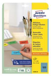 Avery Etikett AVERY L6048-20 25, 4x10 mm univerzális visszaszedhető kék 20 íves (L6048-20) - fotoland