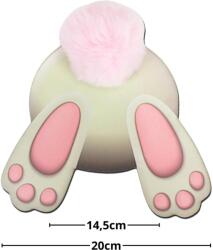  Nyomtatott dekorkarton - Nyuszi popi rózsaszín 20cm