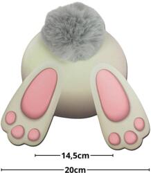  Nyomtatott dekorkarton - Nyuszi popi szürke 20cm