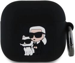 Karl Lagerfeld Carcasă din silicon Karl Lagerfeld 3D logo NFT Karl și Choupette pentru AirPods 4 negru (KLA4RUNKC)