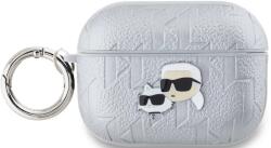 Karl Lagerfeld Husă Karl Lagerfeld PU Embossed Karl and Choupette Heads pentru AirPods Pro 2 Argintiu (KLAP2PGKCPS)