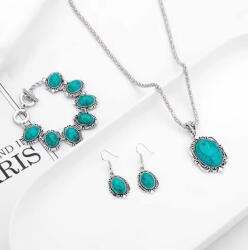 EVNC Set de bijuterii elegant, EVNC, Vintage Turquoise, 3 piese (C1781)