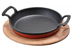 Lava Cratita din fonta, 20 cm cu suport din lemn (P635006)