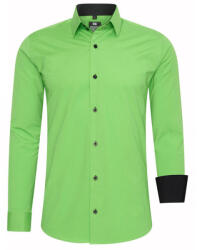 RUSTY NEAL cămașă bărbați R-44 cu mânecă lungă, slim fit Verde 6XL