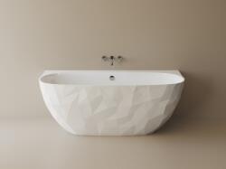 Foglia Cada freestanding compozit, 160 x 80 cm, lipita de perete, model 3D, alb lucios Foglia Linea (664704161103)