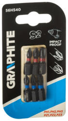 GRAPHITE Biți de impact PH1/2/3 PZ1/2/3 lungime 25mm 6 buc. Graphite Set capete bit, chei tubulare