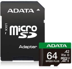 ADATA microSDXC Speed Plus 64GB U3/C10/A2/V30 (UD64GUI3V30A2SP-RA1)