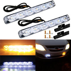 6 LED-es nappali menetfény - 2DB - DRL-006 (006)
