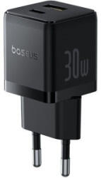 Baseus Incarcator retea Baseus Palm, Quick Charge 30W, 1x USB, 1x USB-C, Black + cablu USB Type-C la USB Type-C 1m (P1011160A113-01)