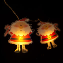 Family Collection LED fényfüzér - mikulás - 10 LED - 1, 35 méter - melegfehér - 2 x AA (58912)