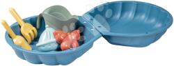 Smoby Nisipar în formă de scoică cu forme incluse set de 2 bucăți Double Mini Sand Pit Life Smoby lopățică și greblă de 35 cm pentru spații mici potrivit de la 18 luni (SM868001)