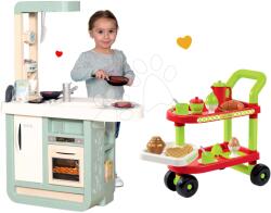 Smoby Set bucătărie Cherry Kitchen Smoby cu sunet și cărucior de servit cu mic dejun 100% Chef (SM310909-11) Bucatarie copii