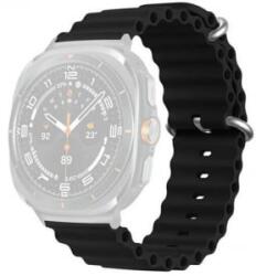 gigapack Samsung Galaxy Watch Ultra eSIM 47mm (SM-L705) hullám mintás szilikon pótszíj fekete (GP-163491)