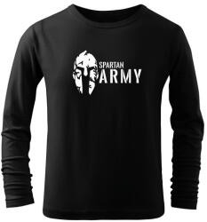 DRAGOWA детска тениска с дълъг ръкав, Spartan Army, черна (7177)