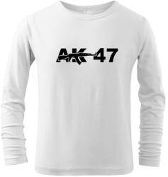 DRAGOWA детска тениска с дълъг ръкав ak47, бяла (7161)