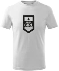 DRAGOWA детска тениска с къс ръкав Army Girl, бяла (7130)