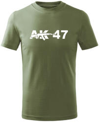 DRAGOWA детска тениска с къс ръкав ak47, маслиненозелена (7100)