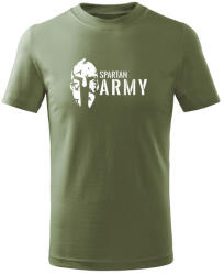 DRAGOWA детска тениска с къс ръкав Spartan Army, маслиненозелена (7118)