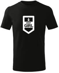 DRAGOWA детска тениска с къс ръкав Army Girl, черна (7129)
