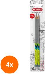 Herlitz Set 4 x 2 Creioane Grafit My Pen, Mina HB, Diverse Culori, Herlitz (REH-4xHRZ-10786952)