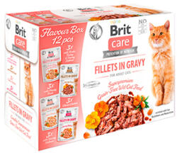 Brit Fillet in Gravy Flavour Box, hrana umeda fara cereale pentru pisici adulte, 12 x 85 g