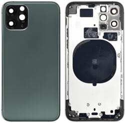  Apple iPhone 11 Pro középső keret akkufedéllel, kamera lencsével zöld (hátlap), Gyári Grade A