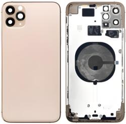 Apple iPhone 11 Pro középső keret akkufedéllel, kamera lencsével arany (hátlap), Gyári Grade A