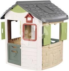 Smoby Házikó madáretetővel Jura Lodge Playhouse Life Smoby tovább bővíthető 2 ablak és 2 ablak nyitható zsalugáterrel UV védelemmel 24 hó-tól - 2025 modell (SM810504)