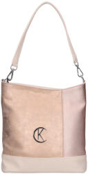 Karen Rita bézs-rose gold rostbőr női válltáska (9441-bezs-rosegold-roze-koptatott)