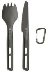Sea to Summit Frontier UL Cutlery Set - [2 Piece] Spork and Knife Tacâmuri Aluminium Hard Anodised Grey