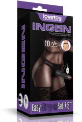 Vibrating Easy Strapon Set 7.5'' Black - tobuy