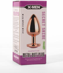 X-Men Secret Shine Metal Butt Plug Rose Gold Heart L - tobuy