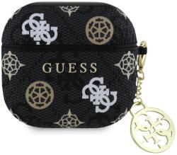 Airpods 4 tartó: Guess Script PC/PU fekete Charm tok, medállal - tokgalaxis
