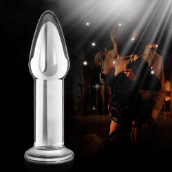 5" Glass Romance Anal Plug Clear - tobuy