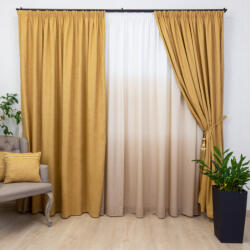 Hiko Set 2 draperii Hiko BASE mustar, cu rejansa (10003873)