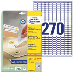 AVERY Etikett AVERY L4730REV-25 17, 8x10mm visszaszedhető 6750 címke/doboz 25 ív/doboz (L4730REV-25)