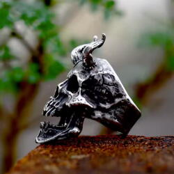 NNM Inel Satanic Skull Horn - SS8-798R