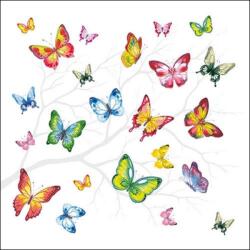 Ambiente Colorful Butterflies papírszalvéta 33x33cm, 20db-os