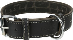 TRIXIE Zgarda Piele Rustic Heartbeat, M: 38-47 cm 40 mm, Negru, 18985