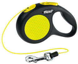 flexi Lesa Flexi Neon, Snur, XS: 3 m 8 kg, Negru Galben Neon, 20910