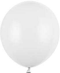Partydeco Strong 17" (43cm-es) Latex léggömb, Fehér (LUFI704410)