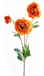 decoDoma Floare RANUNCULUS ÎNFLORIT oranj, 66 cm, 3 ramuri