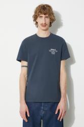 Barbour pamut póló Hickling Tee sötétkék, férfi, nyomott mintás, MTS1269 - sötétkék XL