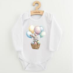 NEW BABY Body pentru copii cu imprimeu New Baby Iepuraș cu baloane, mărime 62 (3-6l)