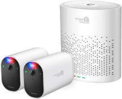  Homeguard, Smart Deterrencre Wire-free Security System, smarthub+2kamera kék+piros fénnyel és szirénával (HGWNK-88102)