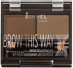 Rimmel London Kit pentru sprancene Brow This Way 002 Mid Brown, 2, 4g, Rimmel London